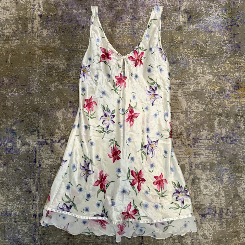 Vintage lingerie floral slip dress